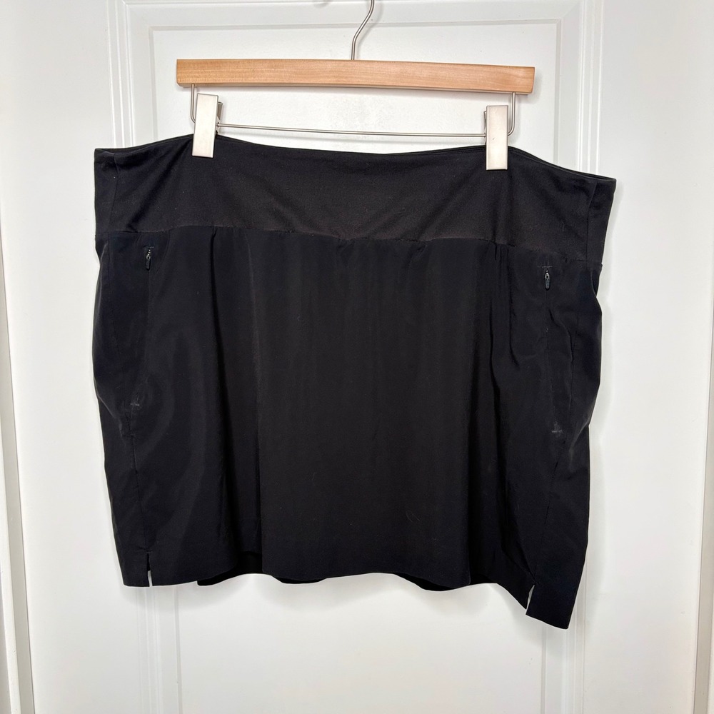 Athleta Soho Skort Golf Black Active Travel Mini Skirt with Pockets Womens 22